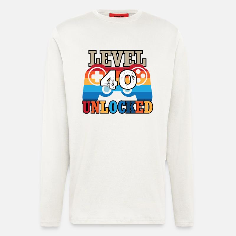 Level 40 Unlocked - Langarmshirt - made by SPREAD  - OFF WHITE