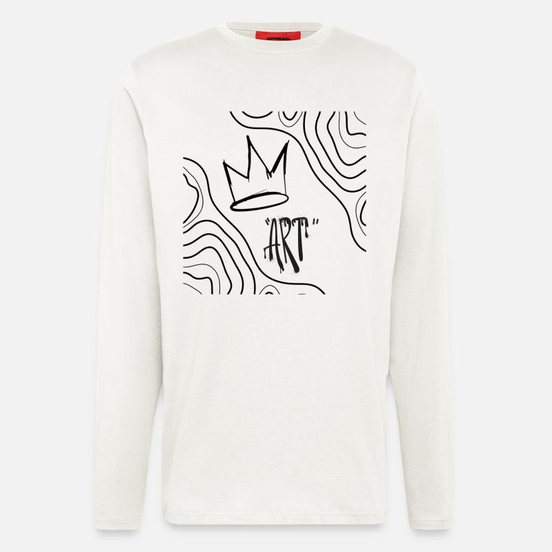 Abstrakter Kunstkranz - Langarmshirt - made by SPREAD  - OFF WHITE