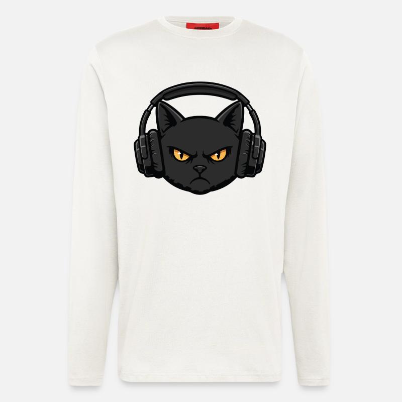 Headset Alpha Cat Music Kopfhörer - Langarmshirt - made by SPREAD - OFF WHITE