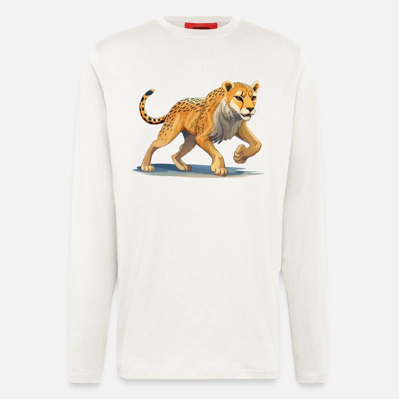 Dynamic Cheetah Illustration - Longsleeve - made by SPREAD  - OFF WHITE