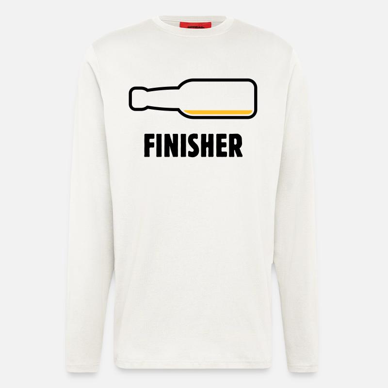 Finisher (Bier / Bierchen / Biertrinker / POS 2C) - Langarmshirt - made by SPREAD  - OFF WHITE