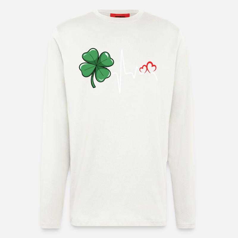 Kleeherz Rhythmus - Langarmshirt - made by SPREAD  - OFF WHITE