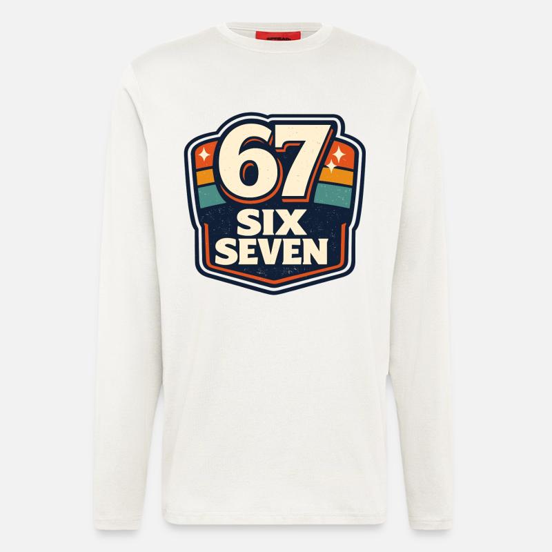 67 Six Seven Meme Funny Gift - Longsleeve - made by SPREAD  - OFF WHITE