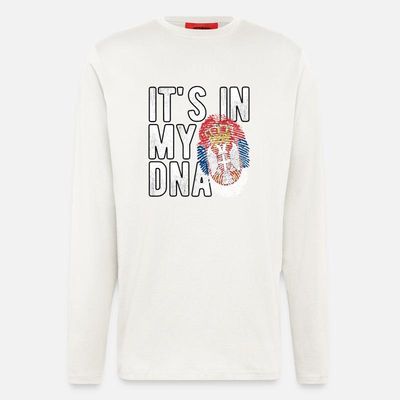 Serbie. C’est dans mon ADN. - Manches longues bio décontracté fabriqué en UE - OFF WHITE