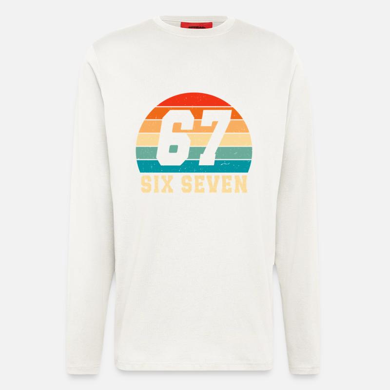 67 Six Seven Brainrot  - Langarmshirt - made by SPREAD  - OFF WHITE