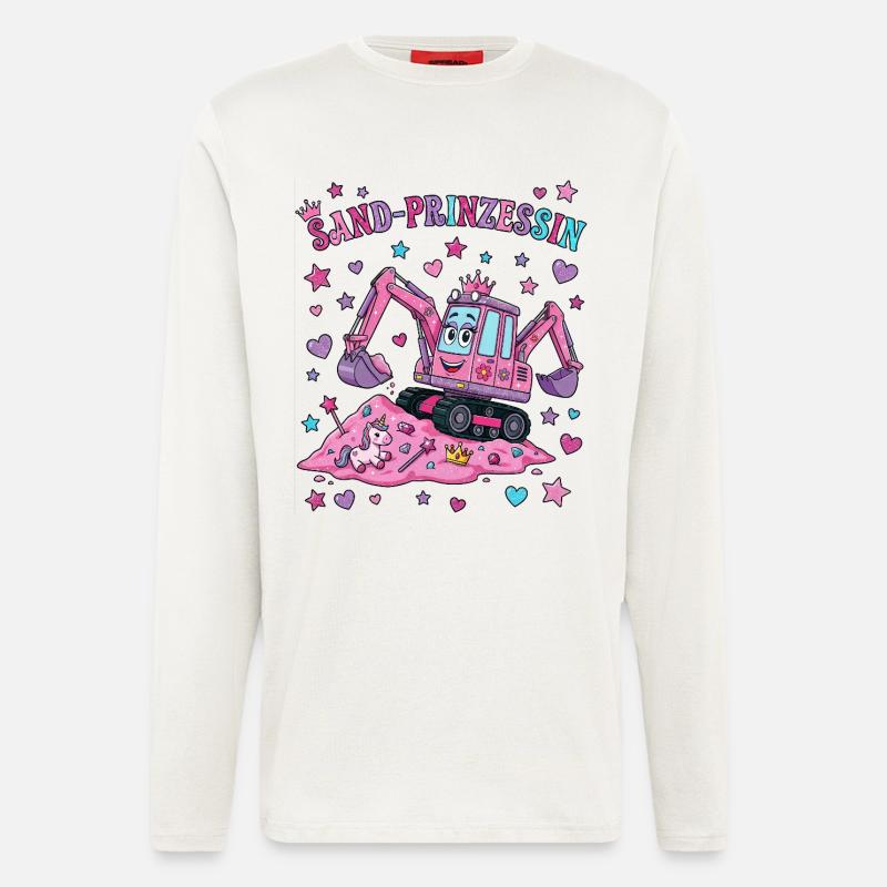 Sand-Prinzessin: Rosa Bagger - Langarmshirt - made by SPREAD  - OFF WHITE