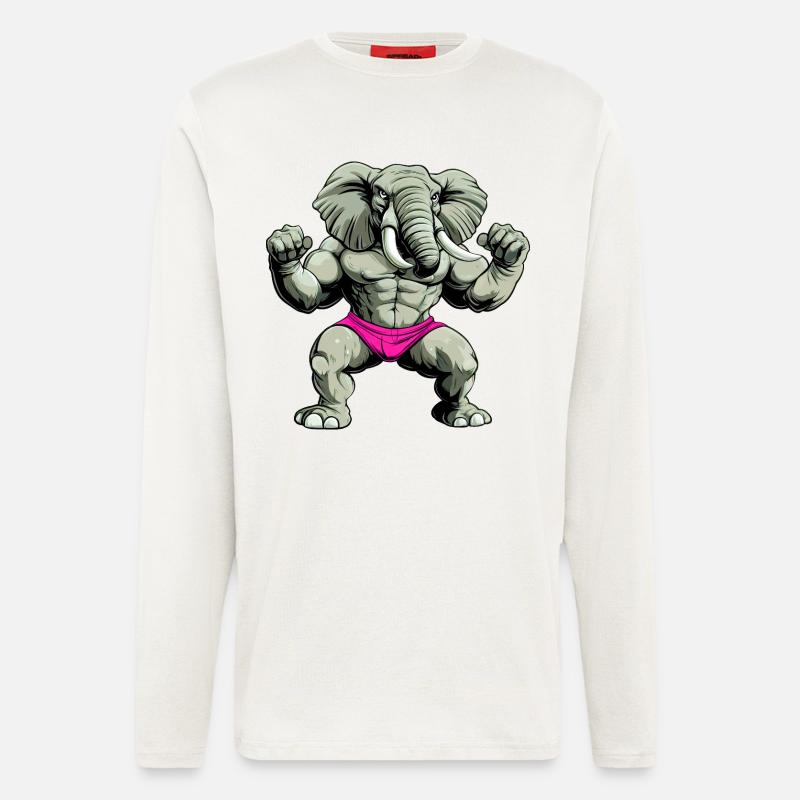 Strong elephant - Longsleeve - made by SPREAD  - OFF WHITE
