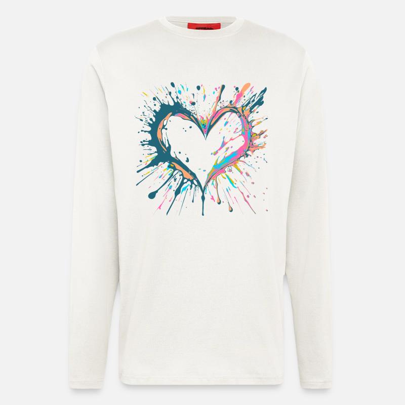 Key West inspirierte Heart-Licht - Langarmshirt - made by SPREAD  - OFF WHITE