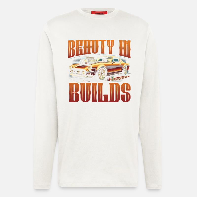 Restauration automobile beauté dans les constructions - Manches longues bio décontracté fabriqué en UE - OFF WHITE