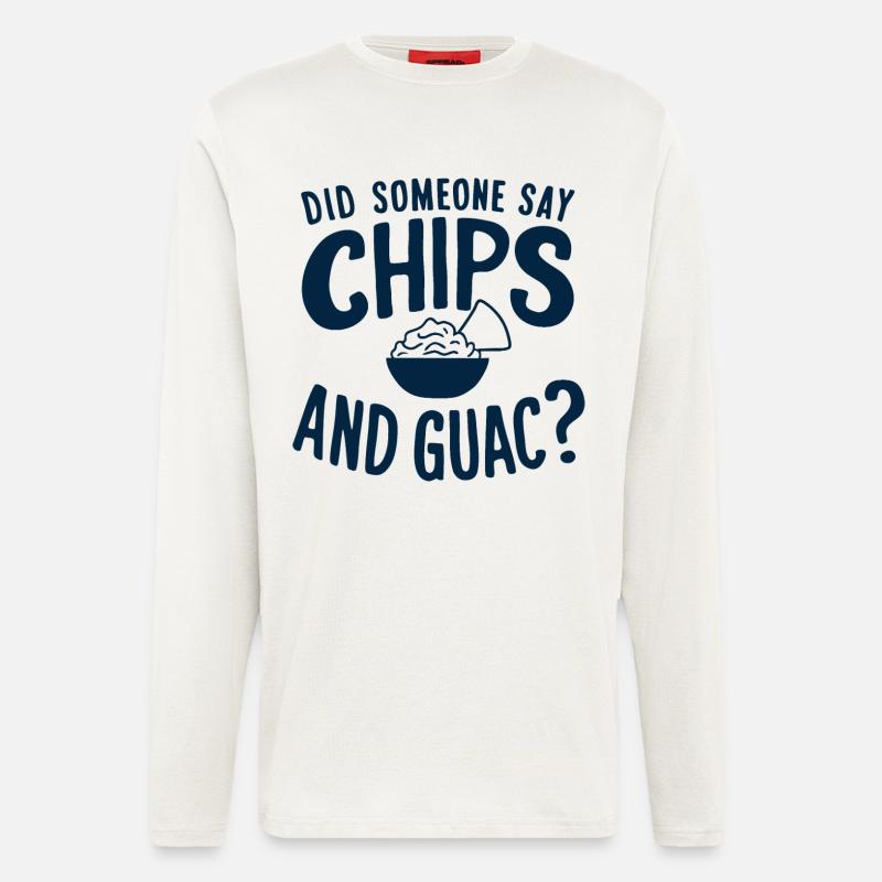 Funny chips and guacamole design - Longsleeve - made by SPREAD  - OFF WHITE