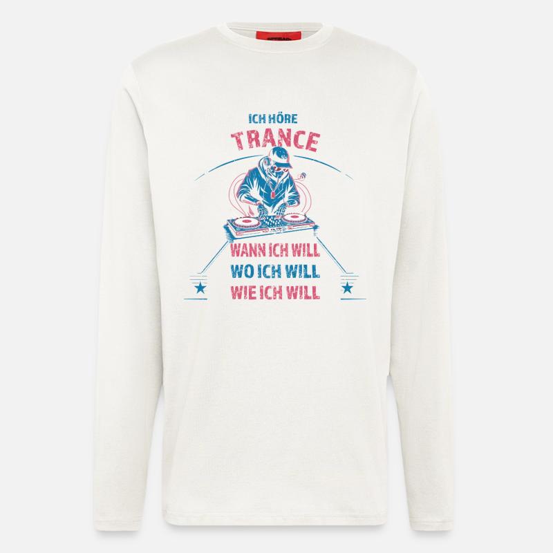 Ich höre Techno wann ich will - Langarmshirt - made by SPREAD  - OFF WHITE