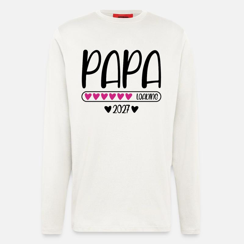 Papa 2027 loading mit Herzchen Ladebalken - Langarmshirt - made by SPREAD - OFF WHITE