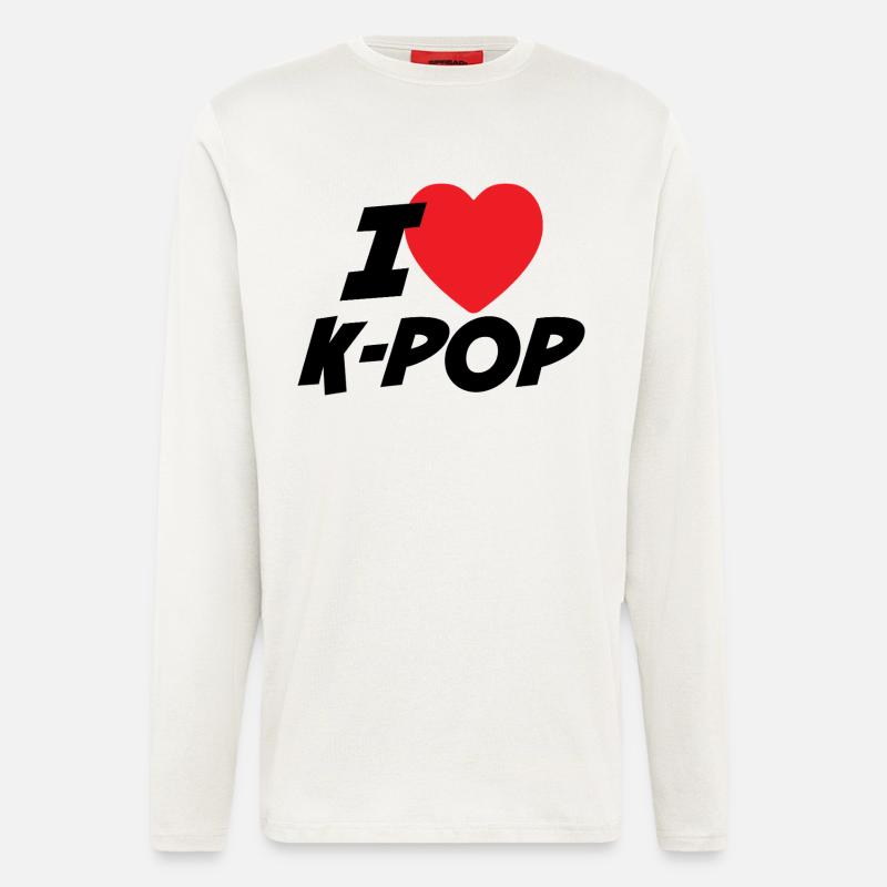 Ich liebe K-Pop - Langarmshirt - made by SPREAD  - OFF WHITE