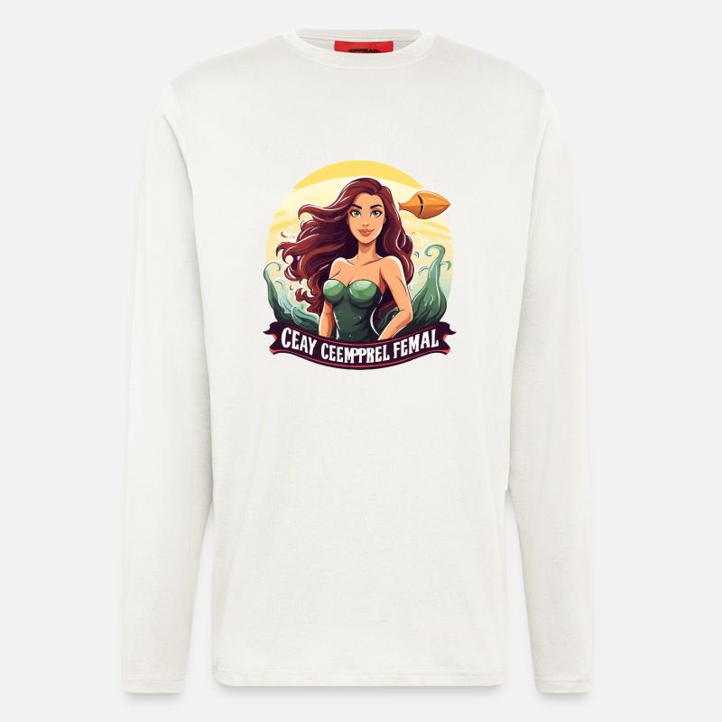 Meeresheldin Mermaid am Abend - Langarmshirt - made by SPREAD  - OFF WHITE