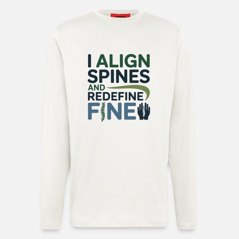 Osteopath I Align Spines Redefine Fine  - Longsleeve - made by SPREAD  - OFF WHITE