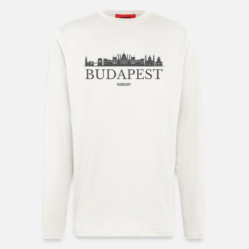 Budapest, Ungarn, Budapester Skyline - Langarmshirt - made by SPREAD  - OFF WHITE