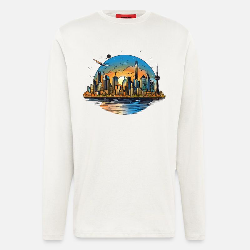 Sunset Skyline Reflection - Longsleeve - made by SPREAD - OFF WHITE
