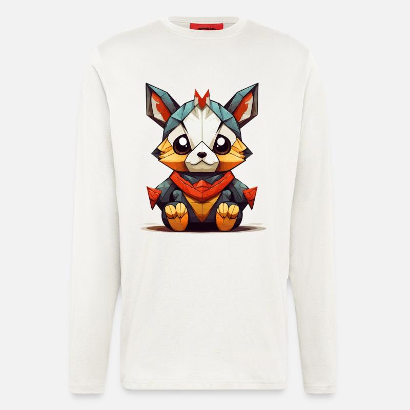 Geometrischer Fuchs Charm - Langarmshirt - made by SPREAD - OFF WHITE
