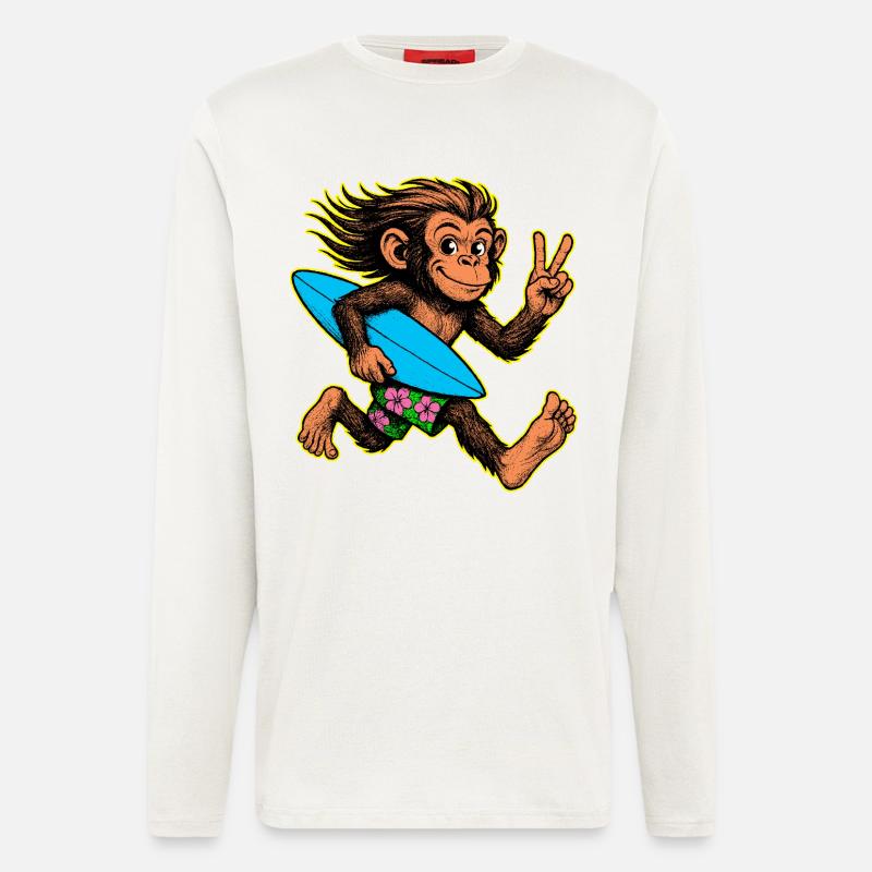 Surf-Monkey-Surf-Vibes - Langarmshirt - made by SPREAD  - OFF WHITE