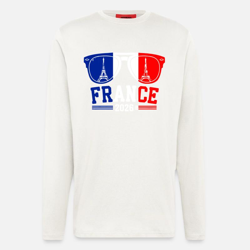 France 2026 Eiffel Tower Glasses - Longsleeve - made by SPREAD  - OFF WHITE