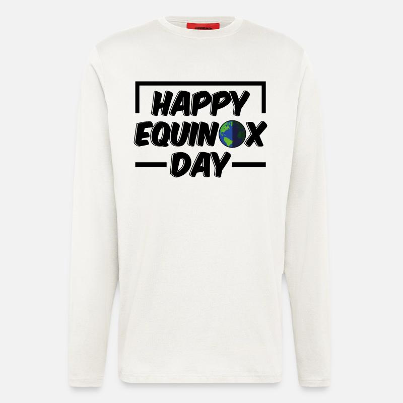 Joyeux jour de l’équinoxe Bénédictions d’Ostara - Manches longues bio décontracté fabriqué en UE - OFF WHITE