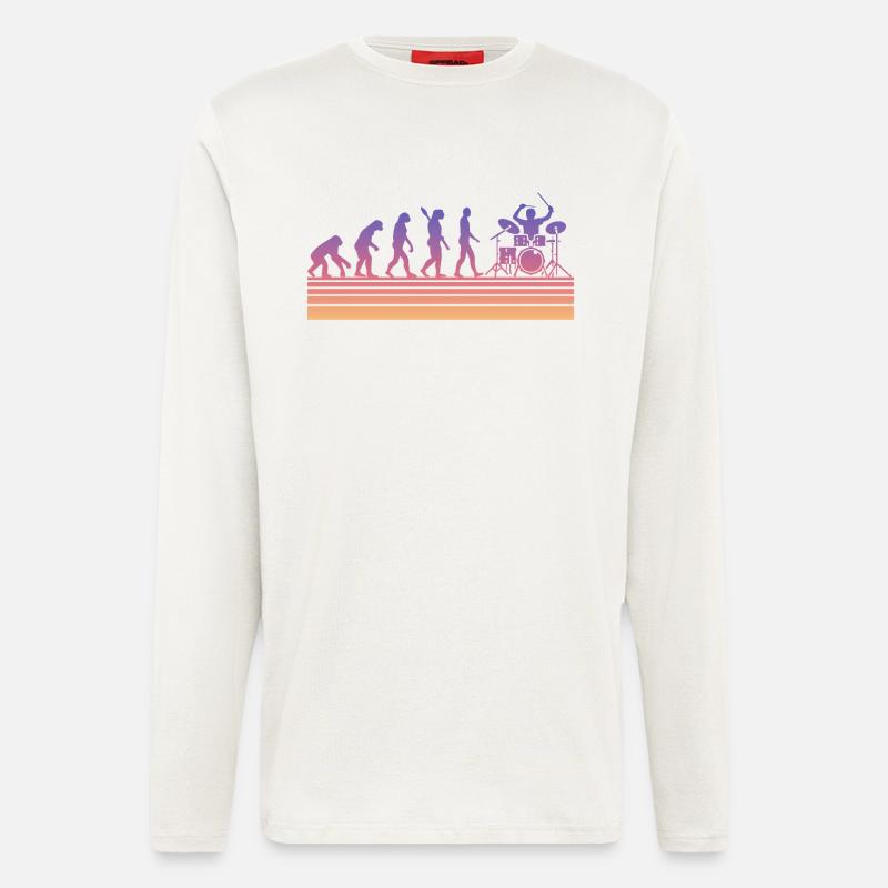 Schlagzeuger Evolution - Langarmshirt - made by SPREAD  - OFF WHITE