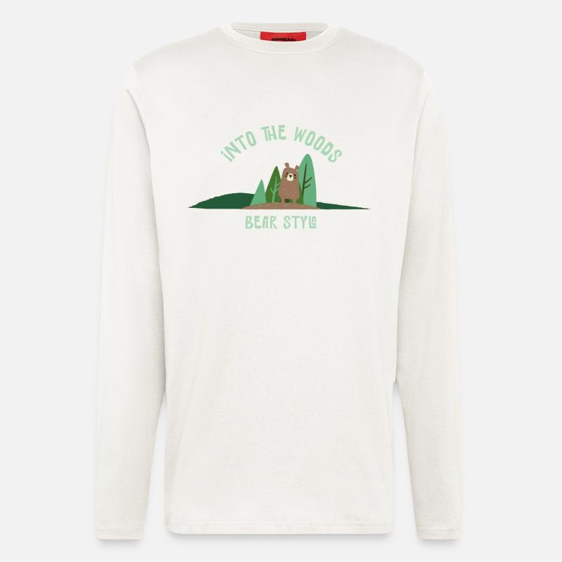 Bär Stil Im Wald Illustration - Langarmshirt - made by SPREAD  - OFF WHITE