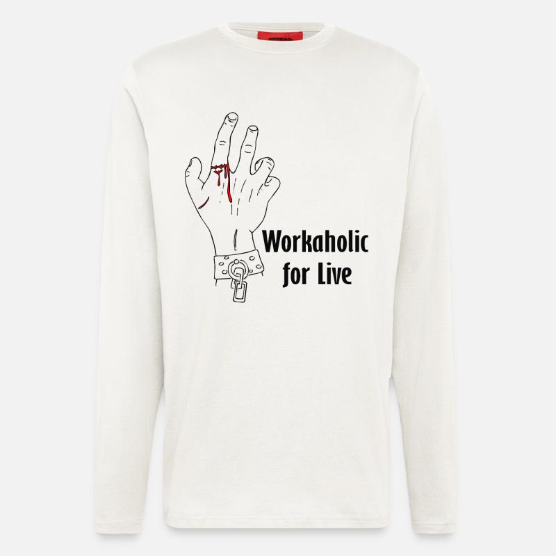 Workaholic for live - Longsleeve - made by SPREAD  - OFF WHITE