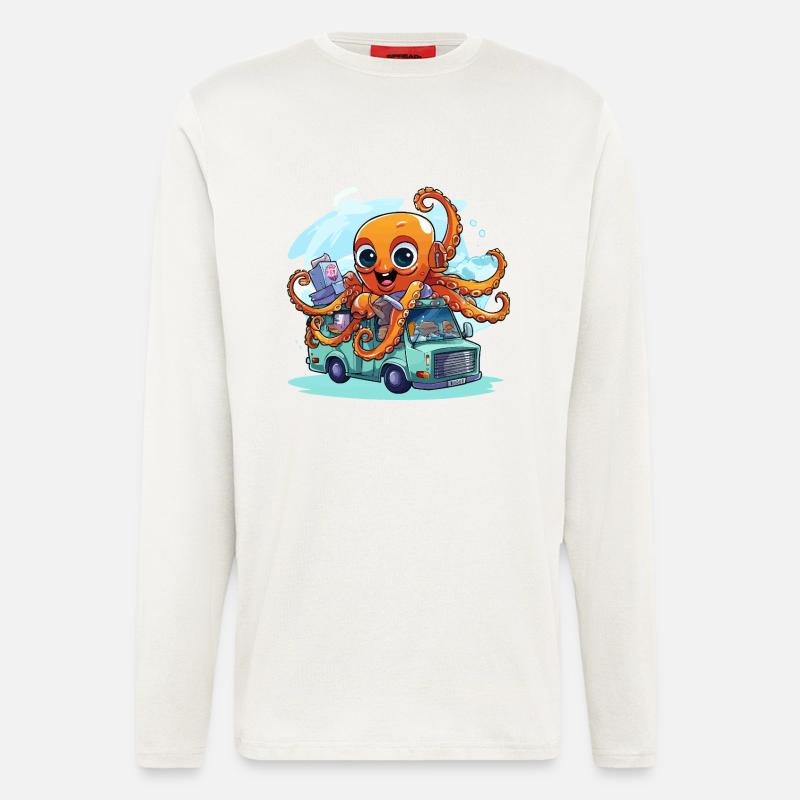 Squid captain in van - Longsleeve - made by SPREAD  - OFF WHITE