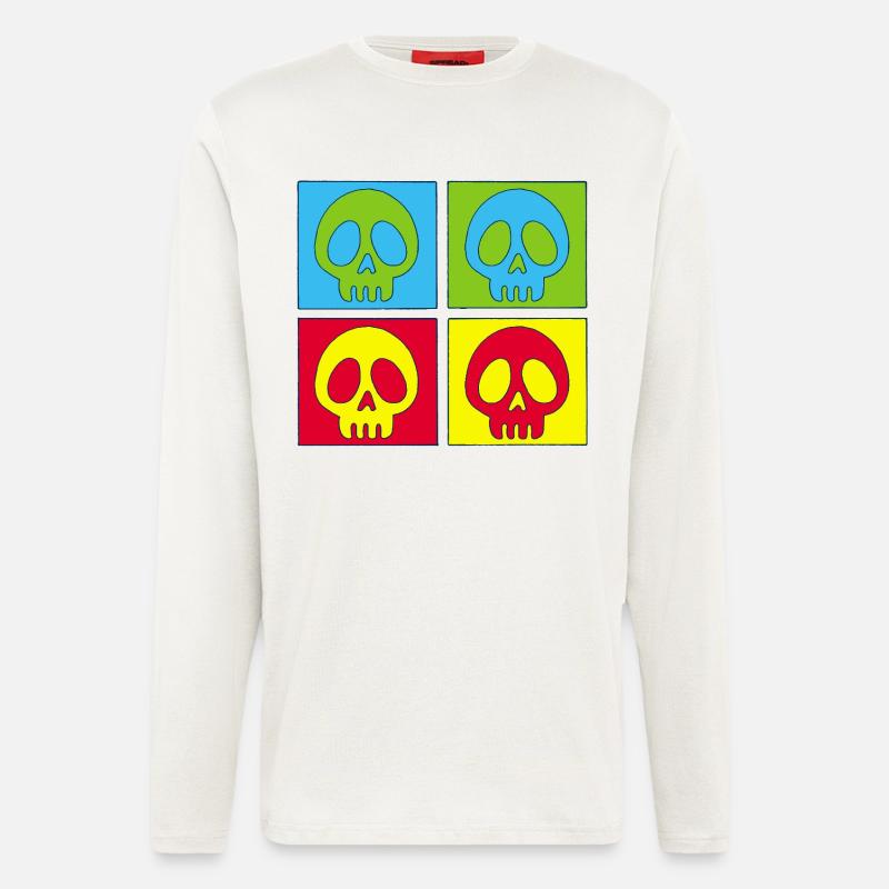 Skulls and four-colour printing - Longsleeve - made by SPREAD - OFF WHITE