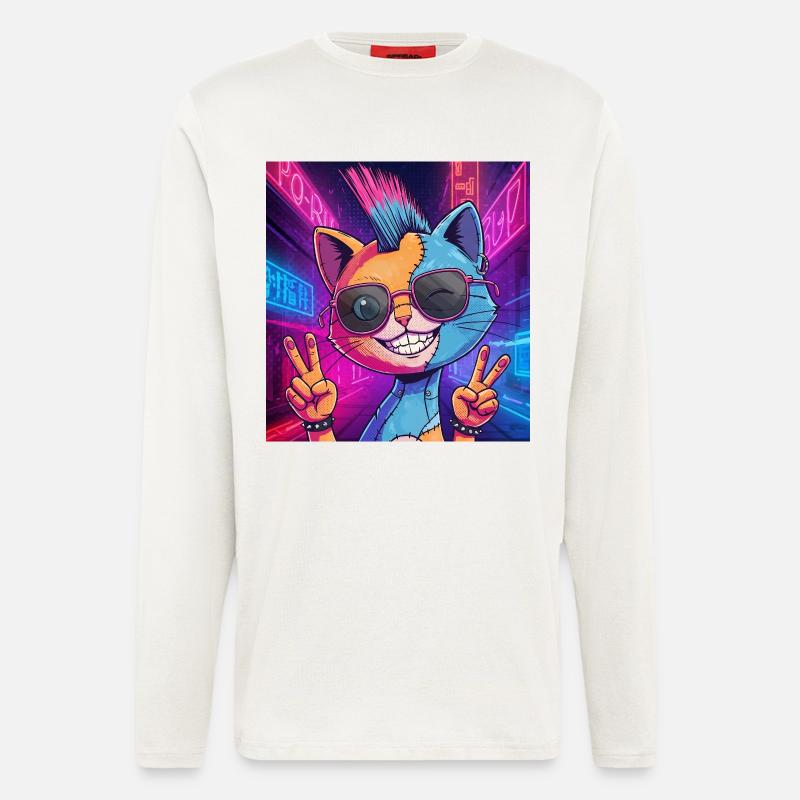 Frankensteen: Cyberpunk Kitty - Langarmshirt - made by SPREAD  - OFF WHITE