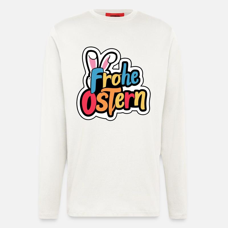 Frohe Ostern Hase - Langarmshirt - made by SPREAD  - OFF WHITE
