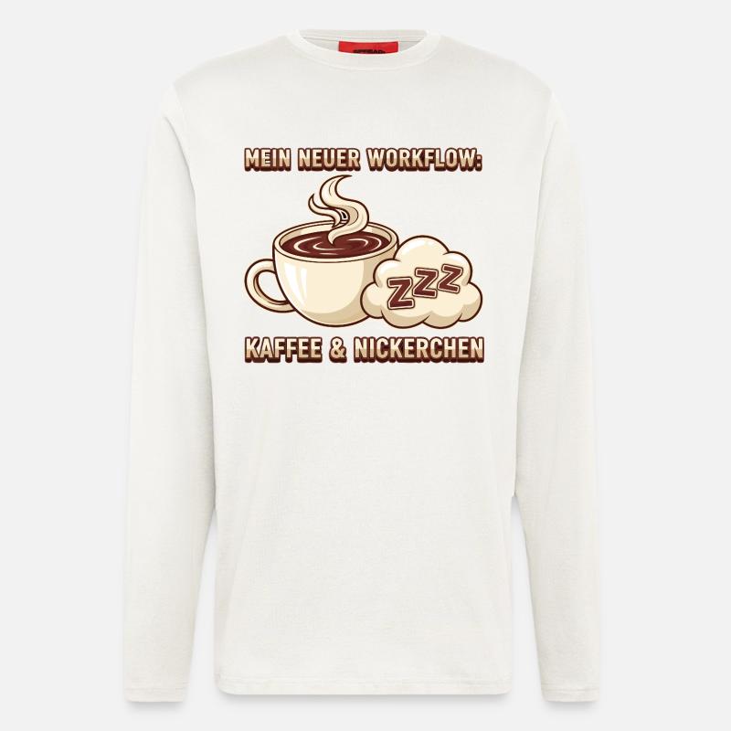 Kaffee Nickerchen Workflow - Langarmshirt - made by SPREAD  - OFF WHITE