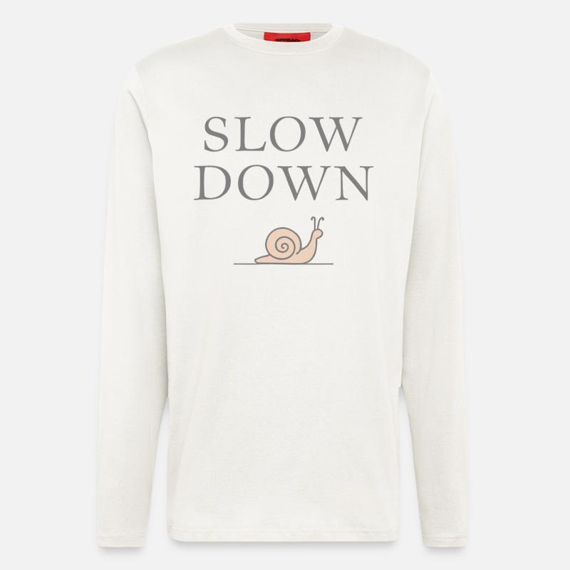 Slow Down Snail Deceleration Mindfulness - Longsleeve - made by SPREAD  - OFF WHITE