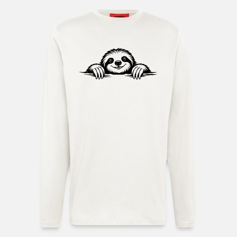 Sloth in a chilled pose - Longsleeve - made by SPREAD  - OFF WHITE