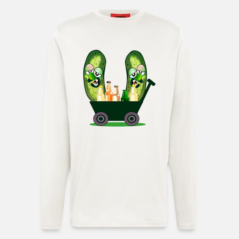 Handkarren-Gartenarbeit Camping Gurken - Langarmshirt - made by SPREAD  - OFF WHITE