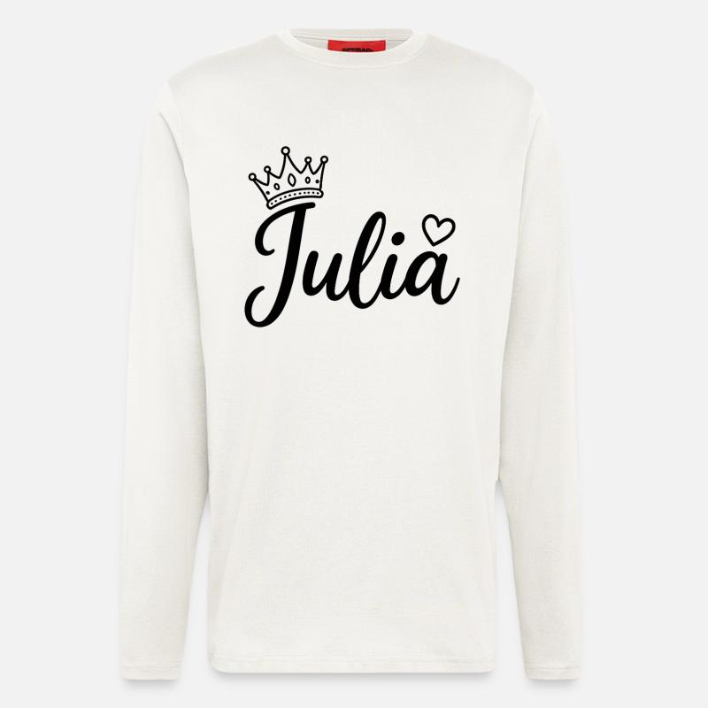 Juliet Name Crown Heart Calligraphy Personalized - Longsleeve - made by SPREAD  - OFF WHITE