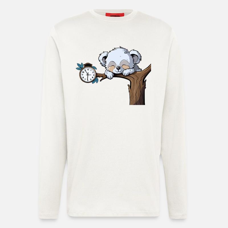Sleeping koala on the clock branch - Longsleeve - made by SPREAD  - OFF WHITE