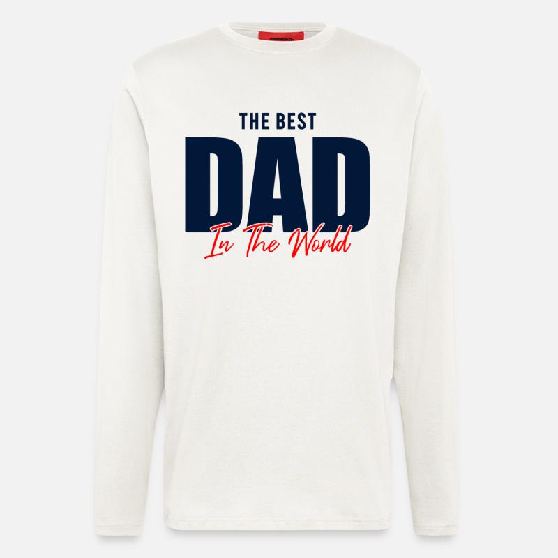 Bester Vater der Welt Geschenkhemd - Langarmshirt - made by SPREAD  - OFF WHITE