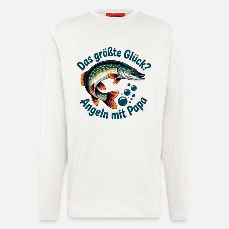 Papa Angler Geschenk - Langarmshirt - made by SPREAD  - OFF WHITE