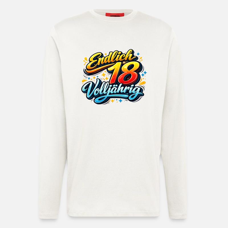 Endlich 18 Volljährig Neon Script - Langarmshirt - made by SPREAD  - OFF WHITE