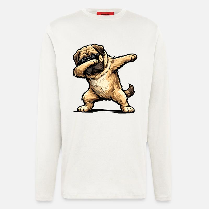 Mastiff en forme de dab - Manches longues bio décontracté fabriqué en UE - OFF WHITE