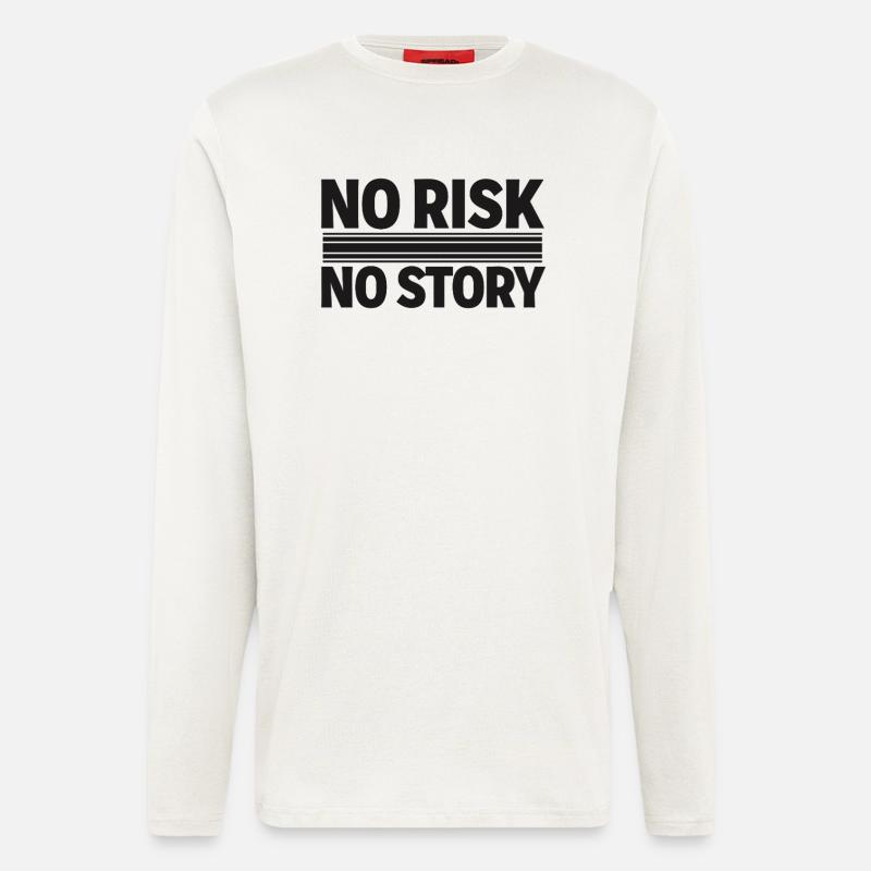 AUCUN RISQUE SANS HISTOIRE Déclaration d’aventure - Manches longues bio décontracté fabriqué en UE - OFF WHITE