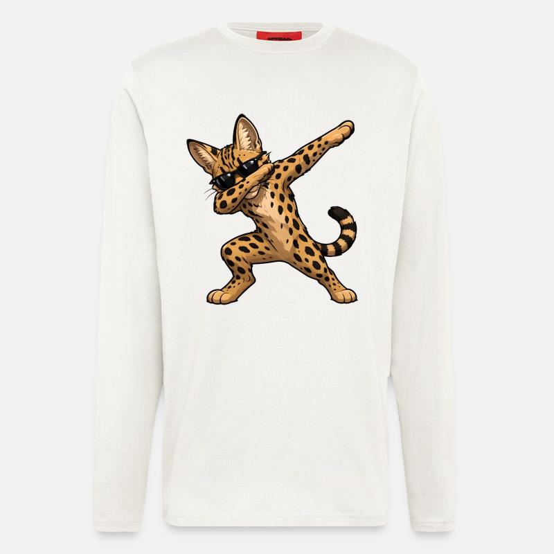 Dabbing Savannah Cat - Longsleeve - made by SPREAD  - OFF WHITE