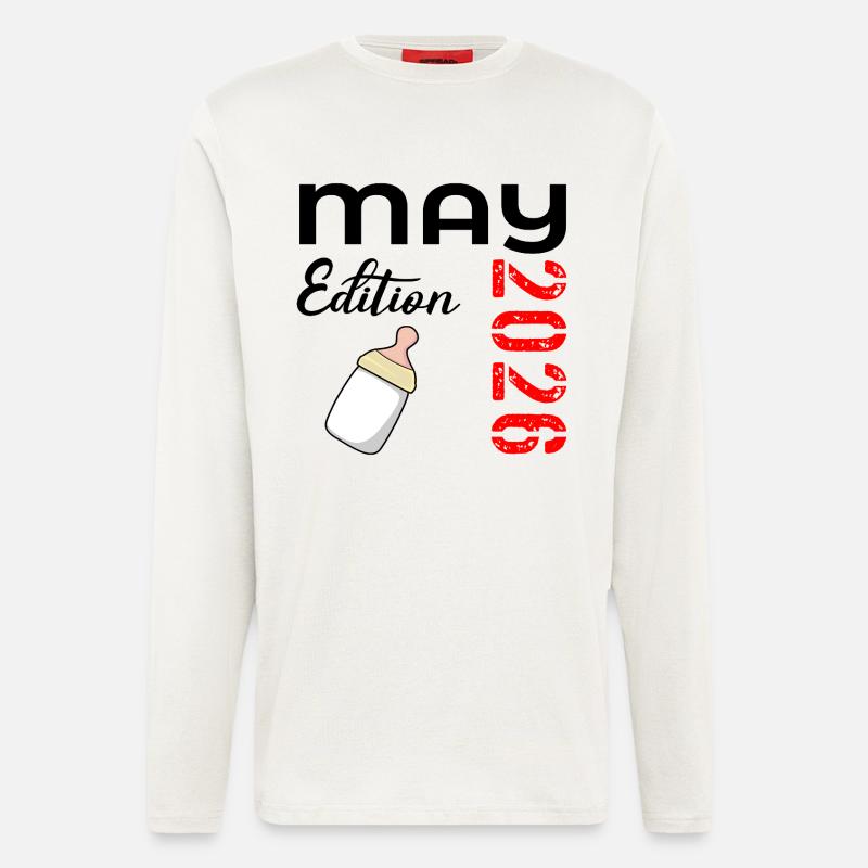 Geburt des Babys Mai 2026 - Langarmshirt - made by SPREAD  - OFF WHITE