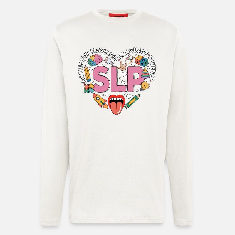 Speech Therapy Speech Language Pathology SLP - Longsleeve - made by SPREAD  - OFF WHITE