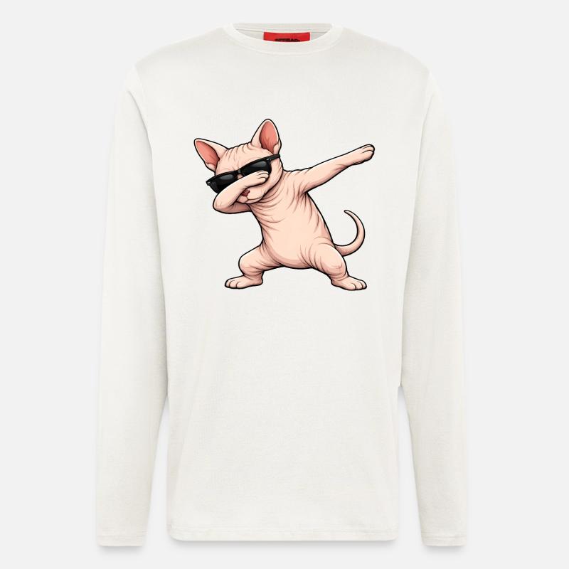 Dabbing Sphynx Katze - Langarmshirt - made by SPREAD  - OFF WHITE