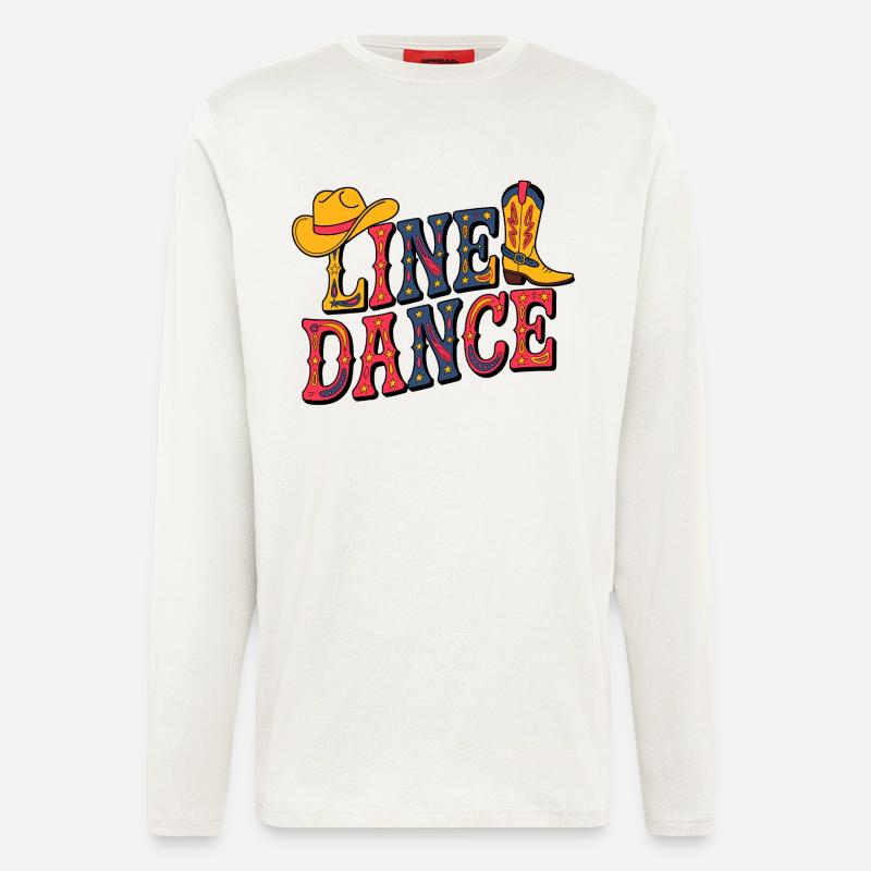 Line Dance Western Illustration - Langarmshirt - made by SPREAD - OFF WHITE
