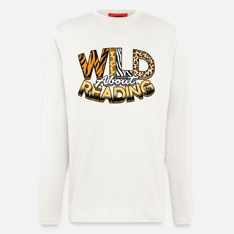 Wild About Reading Books Lover - Langarmshirt - made by SPREAD  - OFF WHITE