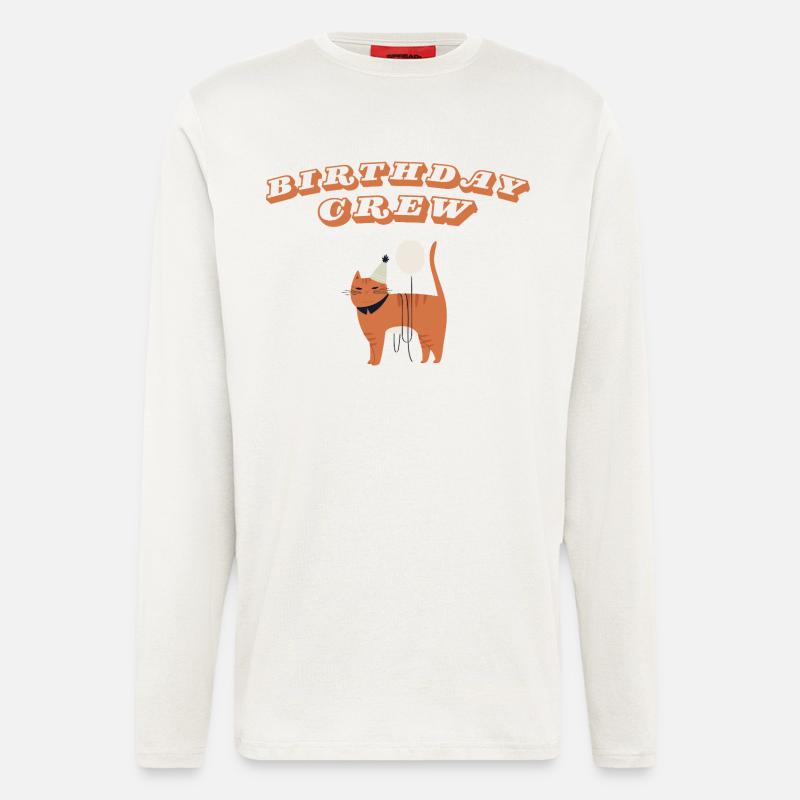 Équipe d’anniversaire - Manches longues bio décontracté fabriqué en UE - OFF WHITE